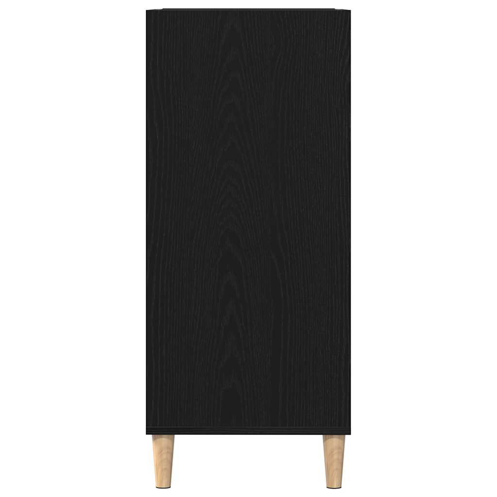 Schallplattenschrank Schwarz Eichen-Optik 84.5 x 38 x 89 cm
